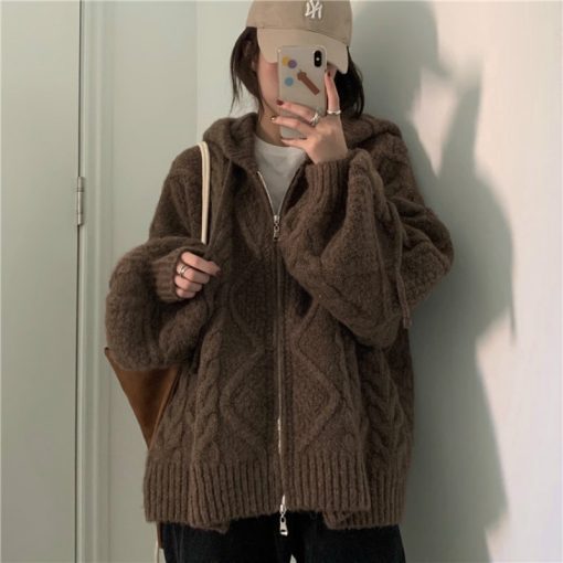 Women’s Autumn Winter Oversize Knitted Cardigan Sweaters – Miggon