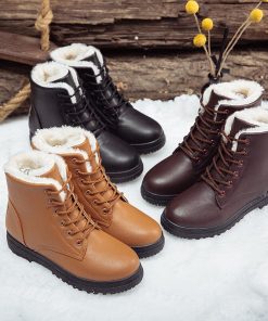 main image0Women Boots Faux Suede Snow Boots Women Ankle Boots Warm Fur Women Booties Solid Winter Boots