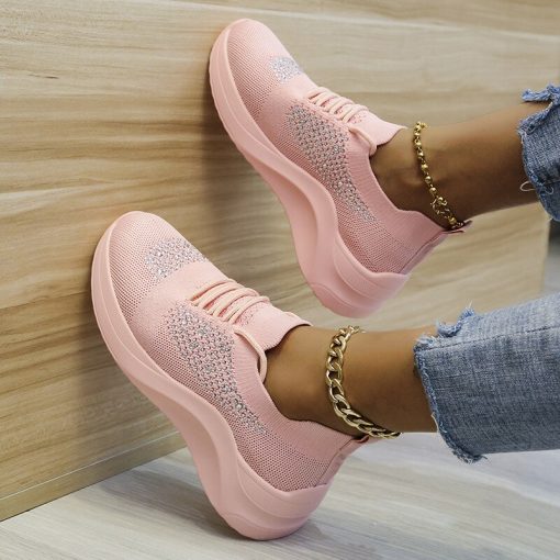 main image0Women Sneakers Women Casual Lace Up Wedge Sports Shoes Height Increasing Shoes Air Cushion Comfortable Platform