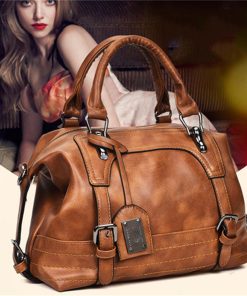 main image0Women Vintage Luxury Handbag Purses Soft Leather Shoulder Bag Designer Female Casual Tote Travel Bag Femme