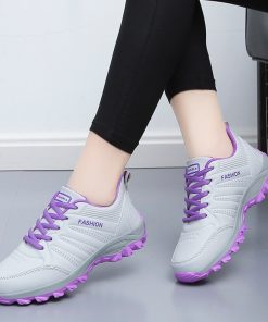 main image0Women s Leather Sport Shoes Ladies Autumn Winter Casual Platform Non slip Sneakers Breathable Lightweight Outdoor