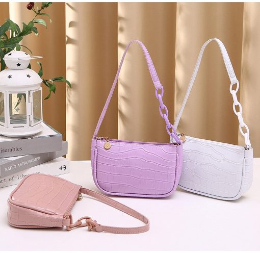 main image0Women s PU Solid Color Handbag Casual Women s Handbag Shoulder Bag Fashion Exquisite Shopping Bag