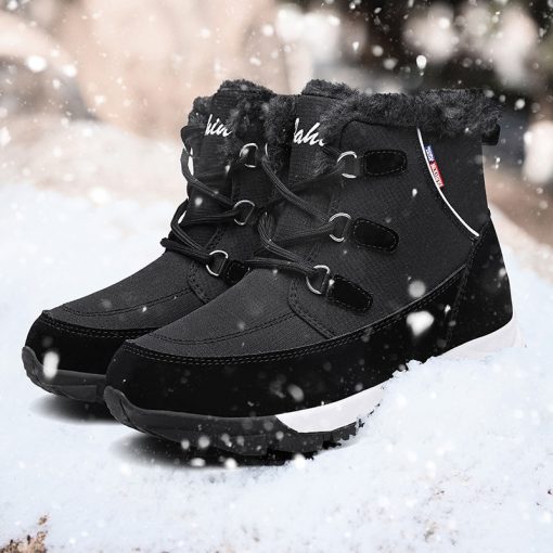 main image12019 Women Snow boots Waterproof Non slip Parent Child Winter Boots Thick Fur Platform Waterproof and