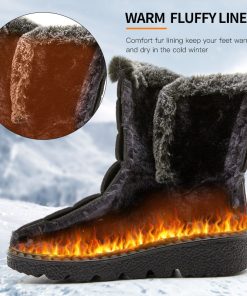 main image12022 New Women Waterproof Snow Boots Winter Warm Rabbit Fur Ankle Boots Female Platform Non Slip