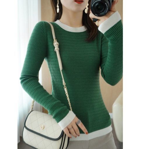 main image12022 Women s Cashmere Sweater Spring Autumn Top Slim Women s Pullover Knitted Sweater Pullover Soft