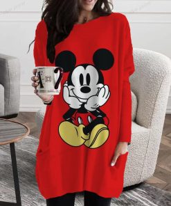 main image1Autumn Spring Plus Size Women Disney Minnie Mickey Mouse Print O Neck Long Sleeve Simple Y2K