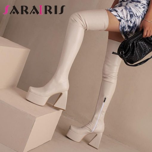 main image1Brand New Autumn Women s Over The Knee Boots Platform Winter High Heels Motorcycle Thigh High