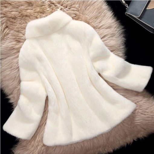 main image1Fur Coat 2022 Winter Lady Jacket Imitation Mink Fur Stand Collar Short Casual Women Clothing