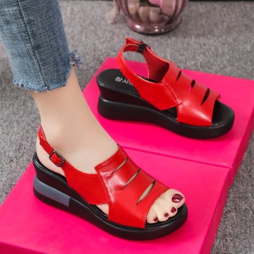 main image1Wedges Brand Women Sandals Summer Platform Shoes 2022 New Fashion Slingback Dress Slippers Casual Sports Shoes