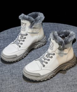 main image1Winter Platform Shoes for Women 2022 Designer Luxury Sneakers Girls Plush Sports Shoes Flats Snow Fur