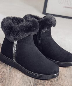 main image1Winter Snow Ankle Boots For Women Casual Woman Shoe Suede Winter Boots Zipper Female Plush Furry