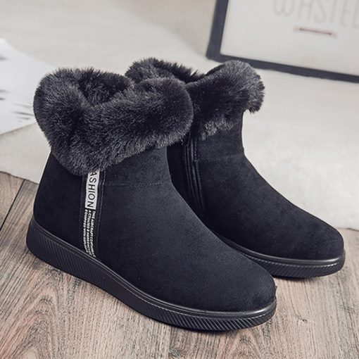 main image1Winter Snow Ankle Boots For Women Casual Woman Shoe Suede Winter Boots Zipper Female Plush Furry
