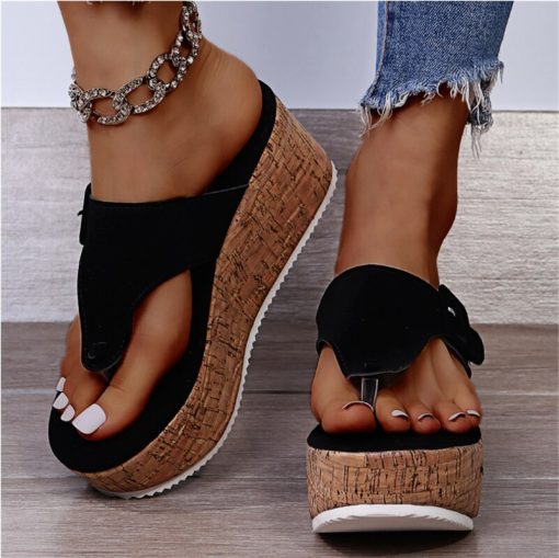 main image1Women Summer Flip Flops Shoes Female Wedge Platform Sandal 2022 Ladies 7 5cm Thick Bottom Casual