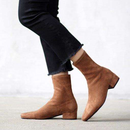 main image22021 new spring shoes Women Boots plus size stretch boots casual flock European and American boots