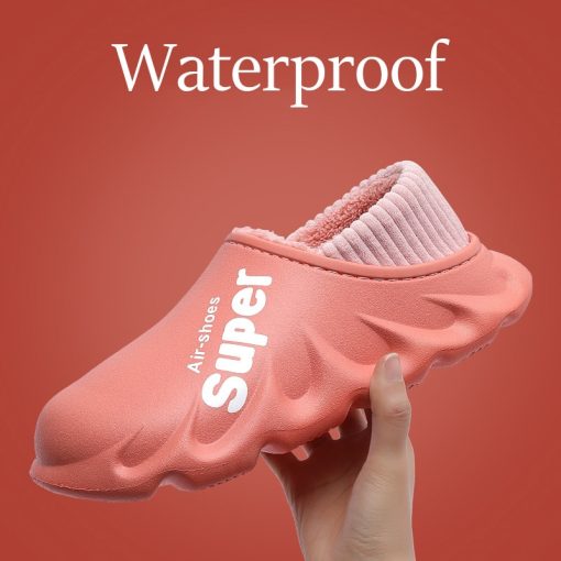 main image22022 New Winter Slippers Warm Men Shoes Waterproof Women Couples Non Slip Plush Cotton Indoor Outdoor