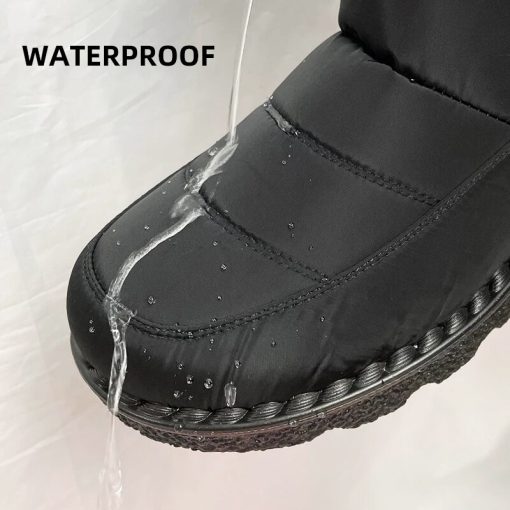 main image22022 New Women Waterproof Snow Boots Winter Warm Rabbit Fur Ankle Boots Female Platform Non Slip