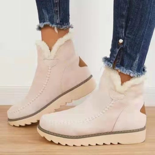 main image22022 Winter Women Cotton Boots Warm Ankle Round Toe Thick Sole Ladies Short Boots Fashion Comfortable