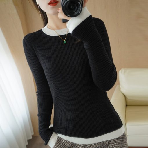 main image22022 Women s Cashmere Sweater Spring Autumn Top Slim Women s Pullover Knitted Sweater Pullover Soft