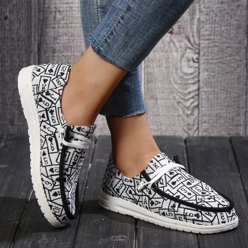main image2Boho Jacquard Sox Shoes Woman Chic Canvas Sneakers Ladies 2022 New Stretch Loafers Ultralight Flat Lazy