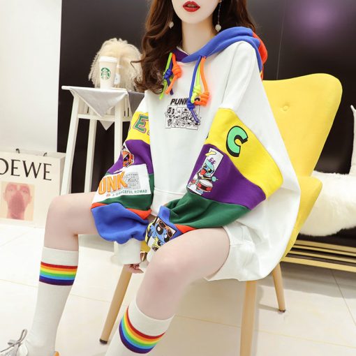 main image2Korean Fashion Designer Essentials Hoodies Woman Anime Hooded Sweatshirt Graphic Streetwear Hoodie for Women White Aesthetic