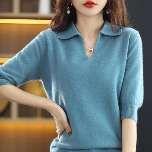 main image2Korean Style Cashmere Sweater Winter 2022 Trend Sweaters Cardigan Woman Designer Cardigans Female Knitted Top Red