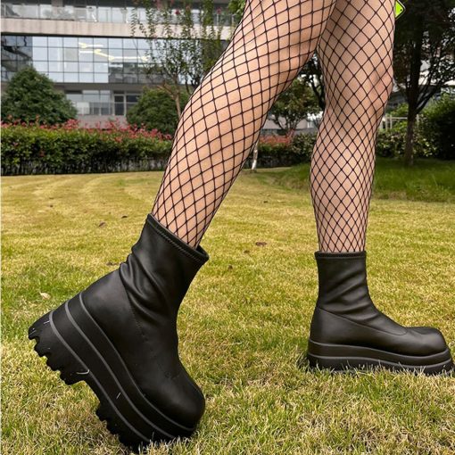 main image2Platform Women Ankle Boots Gothic Style Cool Women Combat Boots 2022 Brand New Street Women Shoes