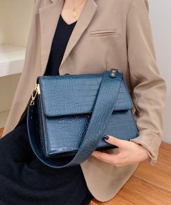 main image2Stone Patent Black Crossbody Bags For Women 2022 Small Handbag Small Bag PU Leather Hand Bag