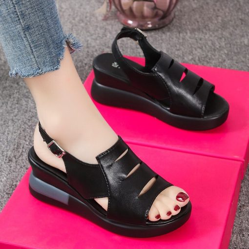 main image2Wedges Brand Women Sandals Summer Platform Shoes 2022 New Fashion Slingback Dress Slippers Casual Sports Shoes