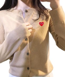 main image2Women Cardigan Cotton Heart Eye Embroidery O Neck Long Sleeve Button Spring Autumn Casual Fitted Lady