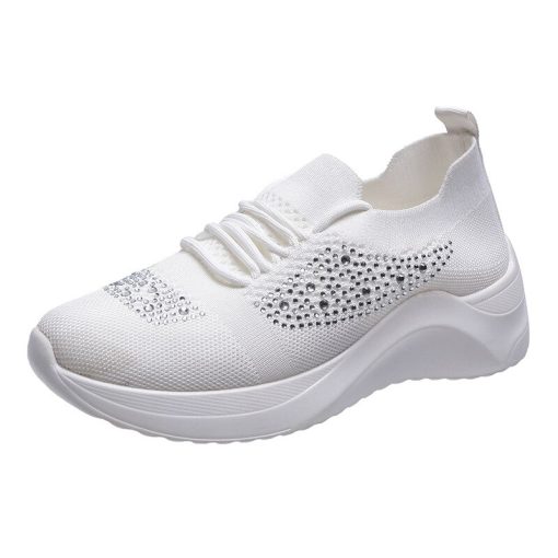 main image2Women Sneakers Women Casual Lace Up Wedge Sports Shoes Height Increasing Shoes Air Cushion Comfortable Platform