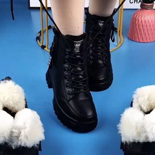 main image32022 Autumn Women Shoes New Winter Plus Velvet All match Thickened Warm Fur Boots Cotton Boots
