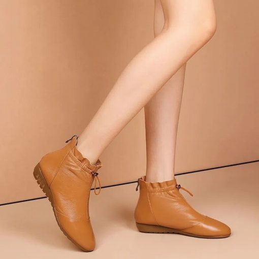 main image32022 New Style Short Tube Red Women s Boots Casual Fashion Boots Autumn Leather Platform Women