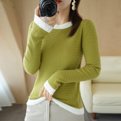 main image32022 Women s Cashmere Sweater Spring Autumn Top Slim Women s Pullover Knitted Sweater Pullover Soft