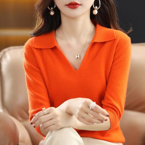 main image3Korean Style Cashmere Sweater Winter 2022 Trend Sweaters Cardigan Woman Designer Cardigans Female Knitted Top Red
