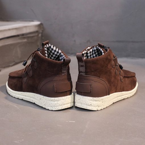 main image3Multi Color Platform Comfort Women Suede Walla Moccasins High Top Sneakers Lace Up Warm Flat Walking