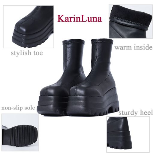main image3Platform Women Ankle Boots Gothic Style Cool Women Combat Boots 2022 Brand New Street Women Shoes