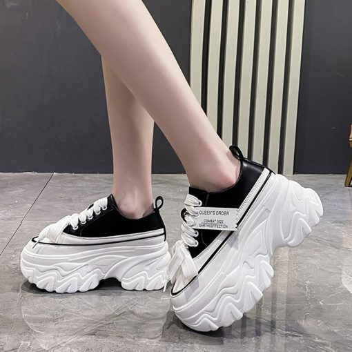 main image3Rimocy Chunky Platform Sneakers for Women High Heels Thick Bottom Vulcanize Shoes Woman 2022 Spring Autumn