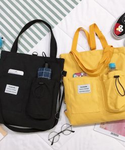 main image3Simple Women Package Print Cute Bear Canvas Bag Handbags Japanese Literary Shoulder Bag Casual Shopping Tote