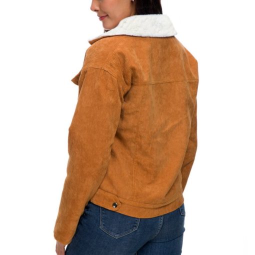 main image3Thick Cotton Jackets Thick Fur Lined Coats Parkas Fashion Faux Fur Lining Solid Colors Corduroy Cashmere