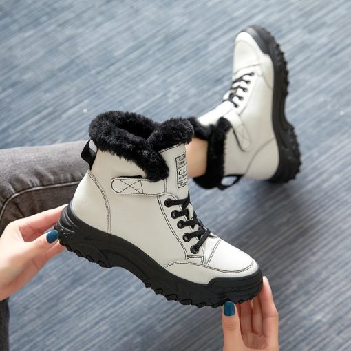 main image3Winter Platform Shoes for Women 2022 Designer Luxury Sneakers Girls Plush Sports Shoes Flats Snow Fur