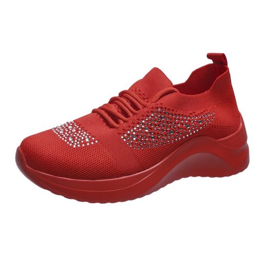 main image3Women Sneakers Women Casual Lace Up Wedge Sports Shoes Height Increasing Shoes Air Cushion Comfortable Platform