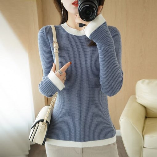 main image42022 Women s Cashmere Sweater Spring Autumn Top Slim Women s Pullover Knitted Sweater Pullover Soft