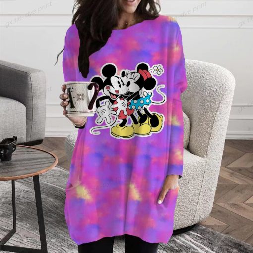main image4Autumn Spring Plus Size Women Disney Minnie Mickey Mouse Print O Neck Long Sleeve Simple Y2K