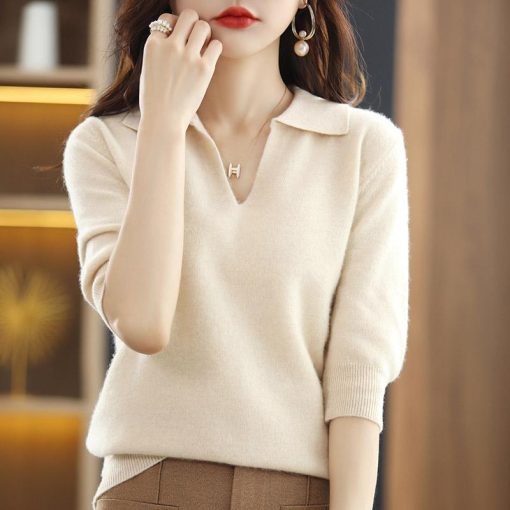 main image4Korean Style Cashmere Sweater Winter 2022 Trend Sweaters Cardigan Woman Designer Cardigans Female Knitted Top Red
