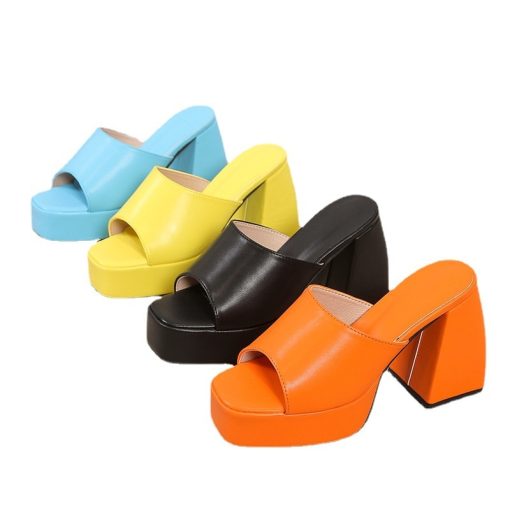 main image4Luxury Female Thick High Heels Sandals Fashion Chain Platform Summer Women Sandals Party Elegant Shoes Zapatos