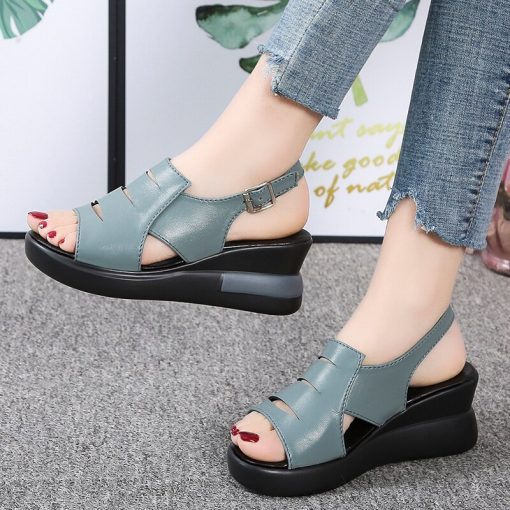 main image4Wedges Brand Women Sandals Summer Platform Shoes 2022 New Fashion Slingback Dress Slippers Casual Sports Shoes