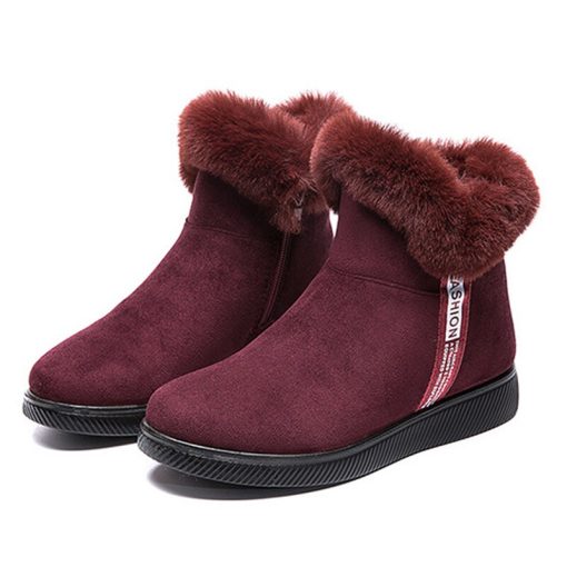 main image4Winter Snow Ankle Boots For Women Casual Woman Shoe Suede Winter Boots Zipper Female Plush Furry