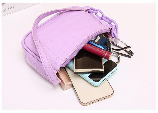 main image4Women s PU Solid Color Handbag Casual Women s Handbag Shoulder Bag Fashion Exquisite Shopping Bag
