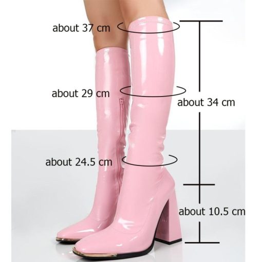 main image5Female Chelsea Boots Metal Design 2021 Hot Sale Fashion Brand Knee High Boots For Women High