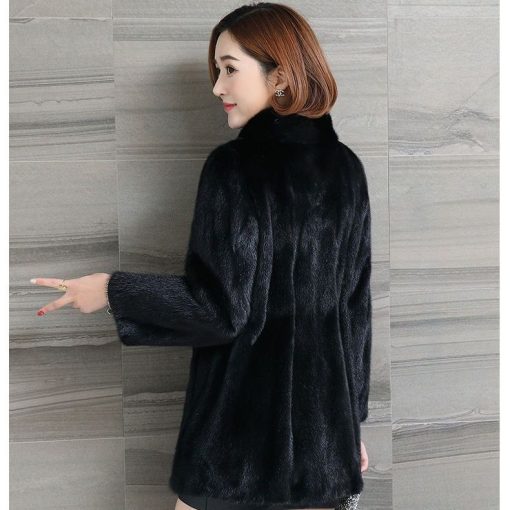 main image5Fur Coat 2022 Winter Lady Jacket Imitation Mink Fur Stand Collar Short Casual Women Clothing
